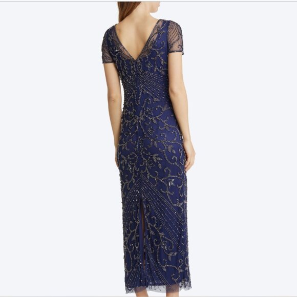 NWT Pisarro Nights Beaded Column Gown, 2 - Picture 4 of 14